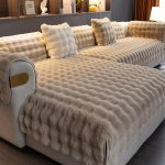 Žieminės sofos sėdynių užvalkalai sofoms Funda Sofa Vietos Užvalkalai Sofoms Vietos Pliu&scaron;inis L formos sofos užvalkalas namų kėdės kilimėlis mėlynas rank&scaron;luostis 90x90