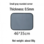 Auk&scaron;tos temperatūros silikonu dengtas stiklo pluo&scaron;to BBQ ugniai atsparus kilimėlis lauko stovyklavimui rounded corners 46*35-5mm pilka spalva