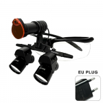 Niceden 4X 5X 6X dantų žiūronų didinamieji stiklai 5W chirurginis medicininis priekinis žibintas ličio baterija 300-600mm EU Plug black