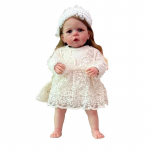 Realisti&scaron;ka 60 cm princesė Reborn Doll Sandie Mink&scaron;to audinio kūno naujagimių lėlė mergaitei Miela, miela imitacija lėlė lėlė vaikams gimtadienio kalėdinė dovana 60cm cloth body