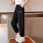 Berniukų pavasario ir vasaros rudens kelnės Vaikams ir paaugliams Plonos vaiki&scaron;kos sportinės tiesios kelnės Madingos trijų juostų kelnės Madingos 120 juoda