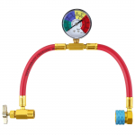 R1234YF automobilio &scaron;altne&scaron;io įkrovimo žarna, aliuminio lydinio &scaron;altne&scaron;io papildymo vamzdžių komplektas, tvirtas matuoklis žemos pusės greitas jungtis automobiliui raudona