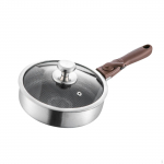 Nelipnus keptuvas, nerūdijančio plieno, daugiafunkcis, indukcinis, keptuvė, gaminimui, kepimui, su rankena ir