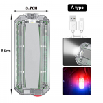 Raudonos ir mėlynos spalvos LED stroboskopinė įspėjamoji lemputė, policijos peties segtukas, žibintuvėlis, lauko bėgimo &scaron;viesa, įkraunama USB, saugos &scaron;almas, darbo lempa