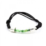 Pierres et Min&eacute;raux. Bracelet Grenat Tsavorite brut. Couleur noir.