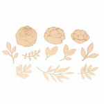42 mini silhouettes v&eacute;g&eacute;taux en bois &agrave; d&eacute;corer