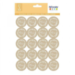60 stickers kraft Merci &Oslash; 3,5 cm