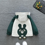 Vaiki&scaron;kas laisvalaikio paltas pavasario ir rudens mielas animacinių filmų striukė berniukams ir mergaitėms 80cm armijos žalia spalva