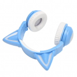 Cat Ear Bluetooth ausinės Stereo mielos, didelio jautrumo integruotos mikrofono reguliuojamos LED vaiki&scaron;kos ausinės mėlyna