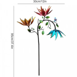 Vėjo suktukas, Daugiaspalvių gėlių vėjo suktukas, Spalvingas metalinis vėjo malūnas i&scaron; geležies, Metalinis sodo kuoliukas-sukutis kiemo/lauko dekoravimui įvairiaspalvis