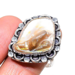 Pink Opal Handmade 925 Sterling Silver Jewelry Ring Size 9.5 e3a98