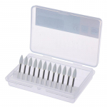 Dantų balti poliravimo akmenys liepsnos kūgio formos kapai Arkanzaso akmuo 12vnt / rinkinys