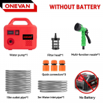 ONEVAN elektrinis vandens siurbimo siurblio įrenginys 150M belaidis įkraunamas sodo ploviklis ličio baterijos įrankis Makita 18V baterijai Without Battery