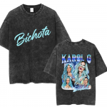 Streetwear Karol G Bichota Muzikos Albumo Skalbinių Mar&scaron;kinėliai Mada Vyrams Moterims Medvilnė Retro Trumpomis Rankovėmis Laisvi S