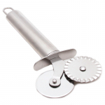 Dvigubas ritininis picos pjaustytuvas te&scaron;los te&scaron;los suspaudimo apvalus viryklės nėrinių ratukas