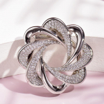 Elegant Diamond-Studded Brooch and Scarf Buckle - Versatile High-End Pin for Women