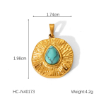 Europieti&scaron;ko ir amerikieti&scaron;ko stiliaus įkvėptas natūralaus akmens ir titano plieno pakabukas - prabangus prancūzi&scaron;ko retro nerūdijančio plieno pasidaryk pats papuo&scaron;alų aksesuaras