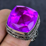 Pink Amethyst Gemstone Handmade 925 Sterling Silver Jewelry Ring Size 8 i5e26