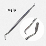 1 vnt. dvipusis dantų ortodontinis žiedų stumtuvas-sodintuvas su skaleriu, dantų valymo įrankis, instrumentas 1 piece long tip