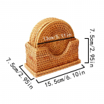 6 vnt. puodelių padėkliukai su laikymo krep&scaron;eliu, patvarūs, rankų darbo rotango padėkliukai, neslystantys, atsparūs kar&scaron;čiui, arbatos, kavos puodelių laikikliai stalo dekorui diameter 13cm