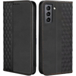 Dėklas Samsung Galaxy S22, Apsauga nuo įbrėžimų, Smūgiams atsparus, Eleganti&scaron;kas juodas odos efektas