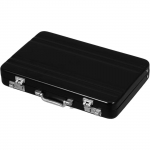 Eleganti&scaron;ka ne&scaron;iojama vizitinių kortelių dėžutė Aliuminio dėklas Kortelių laikiklis naudojimui biure juoda