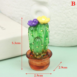 Stiklinės kaktuso figūrėlės papuo&scaron;alai Mini bonsai dekoras Mielas miniatiūrinis darbinis darbas