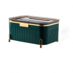 Daugiafunkcinė servetėlių dėžutė, buitinė stalinė daiktadėžė, servetėlių laikiklio dėžutė svetainei, biurui tamsiai žalia spalva