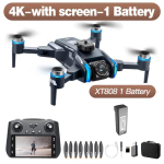 Naujas XT808 be&scaron;epetėlis dronas su LCD ekrano ekranu 5G optinio srauto GPS kliūčių vengimo galvos lankstymas HD oro fotografavimas keturratis žaislas dovanų 4K 1 Battery
