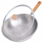 Blue Diamond Non-Stick Pure Titanium Wok - Oil-Free Stir-Fry Pan for Induction & Gas Stoves