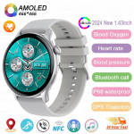 2025 NFC I&scaron;manusis laikrodis Amoled HD GPS Sekimas Sportas &Scaron;irdies ritmas Bluetooth Skambutis Vandeniui atsparus Moteri&scaron;kas I&scaron;manusis laikrodis Huawei Xiaomi Mesh Belt auksas