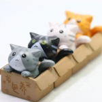 4 vnt. Mini katės ornamentas sodui, kačiuko statulėlė, dovana vaikams, kūdikių kambariui, mielas kawaii žaislas, miniatiūrinės figūrėlės, namų dekoracija 4pcs