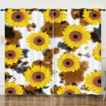 Užuolaida Regbis Saulėgrąža 3D Skaitmeninė Spauda Blackout Užuolaida Su Grometėmis 97cm*114cm*2