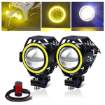 X-STYLE U7 Motociklo rūko žibintas, 4 režimų perjungimas, Kalmaro žiedas/Hi/Lo/Stroboskopas, Projektorius, 12 V, 24 W 4 modes (hi/lo/strobe/squid ring only) balta