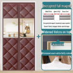 Žieminė izoliuota magnetinė medvilninė durų užuolaida - Stora, nepraleidžianti vėjo, garso izoliuojanti, be perforavimo, lipni. 95x200cm