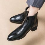 Madingi vakarieti&scaron;ki batai vyrams kauboji&scaron;ki juodi užtrauktuku rudi aulinukai verslui rankų darbo dydis 38-46 vyri&scaron;ki batai 2025 nauji 40 juoda