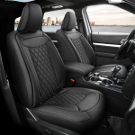 Ford Explorer 16-24 Sėdynės pagalvėlė - Visasezoninis visi&scaron;kai dengiantis odinis sėdynių užvalkalas 20-24 Seven seats, second row with armrest juoda/deimantas