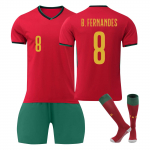 2425 Portugal Home Futbolo megztiniai &scaron;ortai ir kojinės Naujo sezono &scaron;ortai ir kojinės suaugusiems ir vaikams Dydžių rinkinys 28