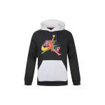 Jordan Air Jumpman Logotipo Spausdinimo Spalvų Bloko Vilnos Gobtuvas Vyri&scaron;ki Vir&scaron;utiniai Drabužiai Juoda CU1556-010 M