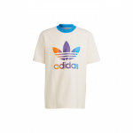 Adidas Originals Adicolor 70s Vintage Gradient Logo Round Neck T-Shirt Men Tops Beige IP6967 XXL