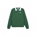 Nike Club Fleece Spalvotas Ilgomis Rankovėmis Polo Vyri&scaron;ki Vir&scaron;utiniai Drabužiai Eglės Žalia DX0538-323 XL
