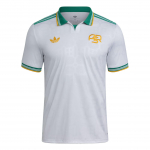 Adidas Originals 2025 m. pavasario/vasaros As Roma trečioji apranga, gerbėjų versija, lieso kirpimo, madingi, trumparankoviai, futbolo mar&scaron;kinėliai, vyri&scaron;ki vir&scaron;utiniai drabužiai JJ4185 S white