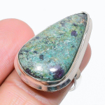 Ruby in Fuchsite Handmade 925 Sterling Silver Gift Ring Size 8 K2n51