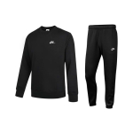 Nike As M Nsw Club Solid Color Crew Neck Megztinis ir Kelnės su rankogaliais Kasdienis sportinis rinkinys Vyri&scaron;ki megztiniai ir kelnės Juodi BV2663-010+BV2738-010 XL black