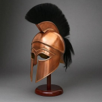 Korintiečių &scaron;almas su stovu Senovės graikų kario &scaron;arvai, skirti Cosplay, LARP, Dekorui Kolekcionieriams Rankų darbo Bronzinė Replika