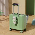 18 colių aliuminio rėmo rankinio bagažo lagaminas su priekiniu atidarymu, kombinuotu užraktu ir itin didelės talpos. 18 inch (Carry-on)