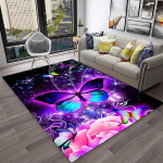 3D Prabangus Svajonių Drugelio Gėlės Kilimas Neslystantis Grindų Kilimėlis Namų Svetainei Miegamajam Sofai Plaunamas Vaikų Žaidimų Zonos Dekoras Kilimas 80x120cm