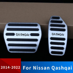 Aluminum Car Foot Pedal Fuel Accelerator Brake Cover Pad For Nissan Qashqai j11 2014-2017 2018   Accessories MT Silver Red