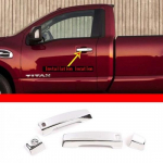 4pcs For 16- Nissan Titan Door Handle Covers Gloss Black w/2 Smartkey hole