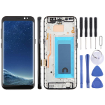 Samsung Galaxy S8 SM-G950F 5,7 colio TFT LCD ekrano skaitmenintuvo pilnas surinkimas su rėmeliu juoda